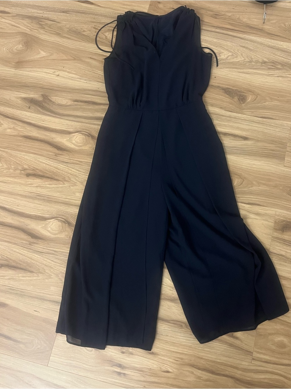 Vince Camuto Navy Wide-Leg Sleeveless crapris Jumpsuit